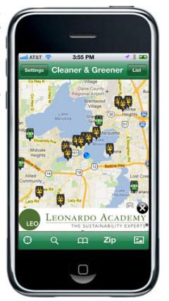 Cleaner and Greener Fuel iPhone app. Image by Leonardo Academy.